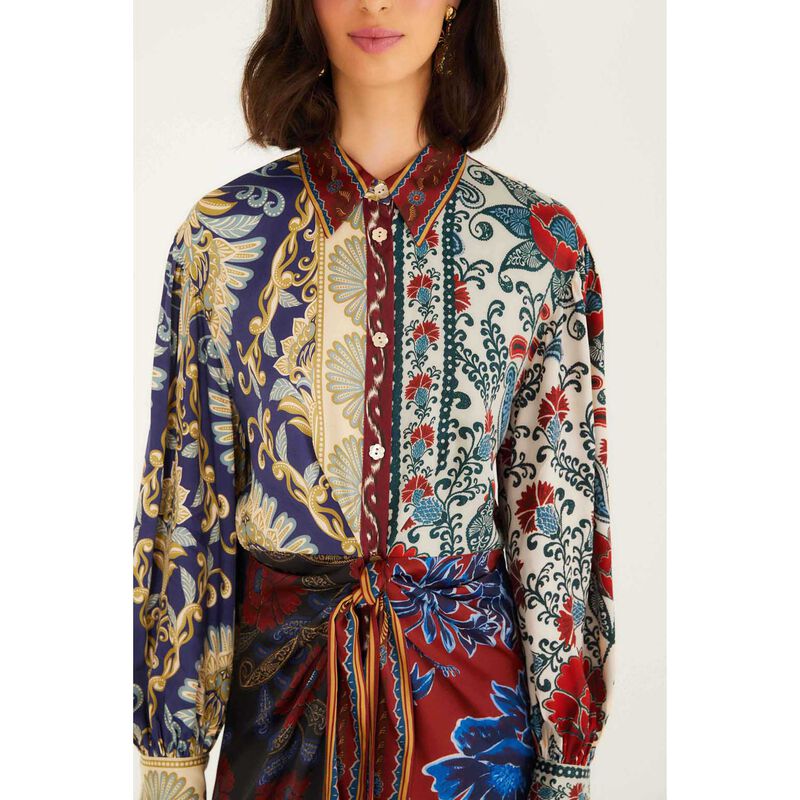 FARM Rio Navy Winter Mix Midi Dress image number 2